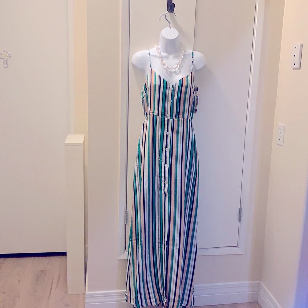 Le Lis striped button down dress Large